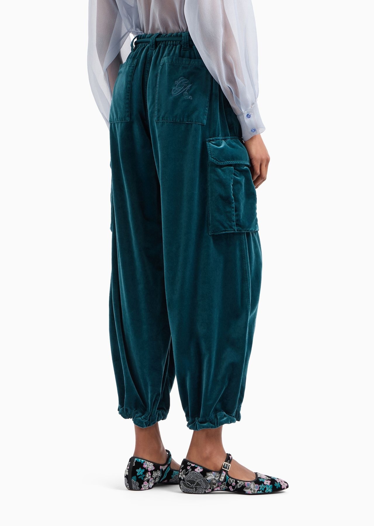 Cotton-velvet cargo trousers - 3