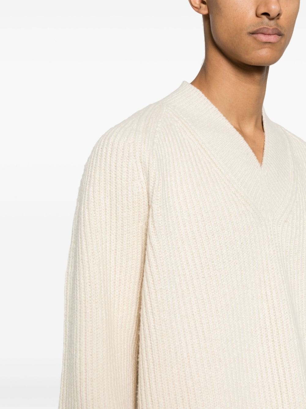 V-neck ribbed jumper - 5