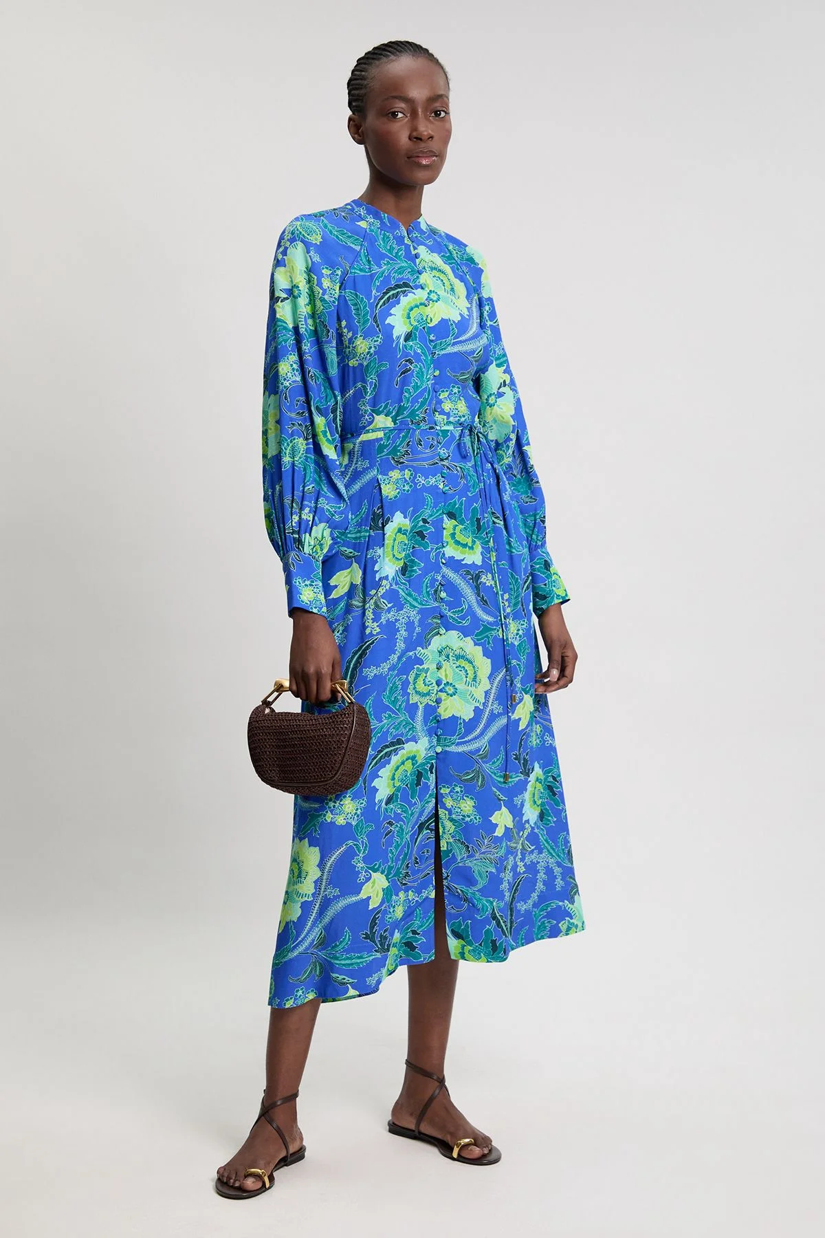 karen millen cobalt blue dress Viscose Woven Floral Midi Shirt - BKK29327-119 General Size:UK 6 - EU 34 - US 2 Come evening style:classic Eloise Midi Dress -
