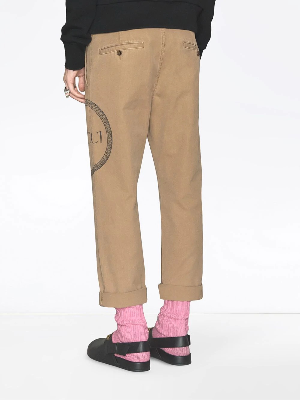 Gucci Ouroboros print chino trousers - 4