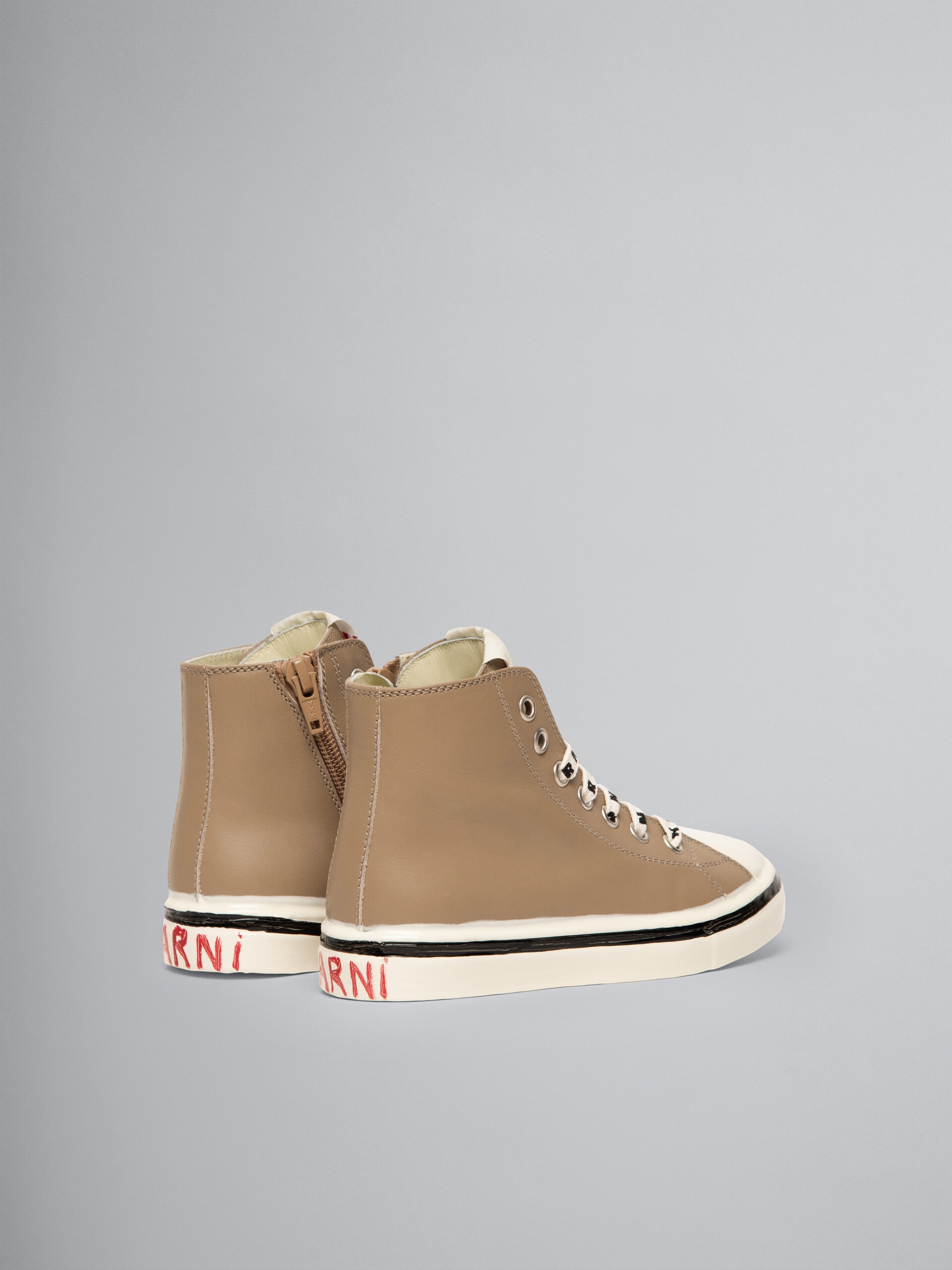 BROWN LEATHER SNEAKER - 3
