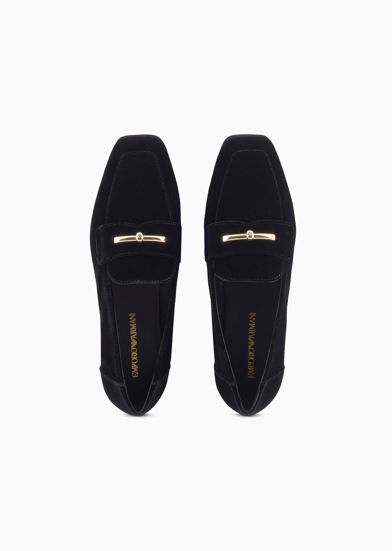 Velvet loafers with saddle - 3