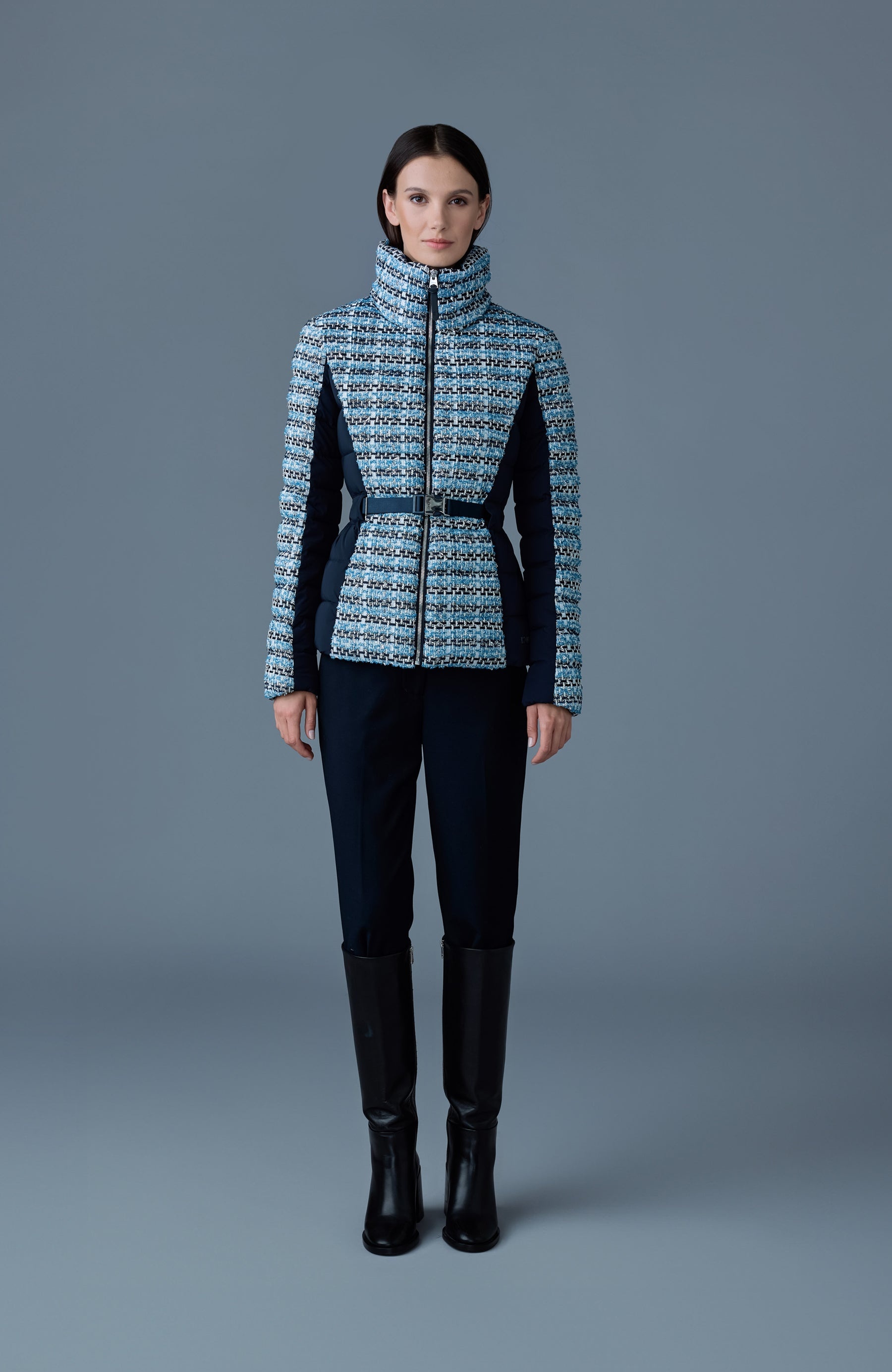 EVITA-TW Mix Media Light down Tweed jacket - 2