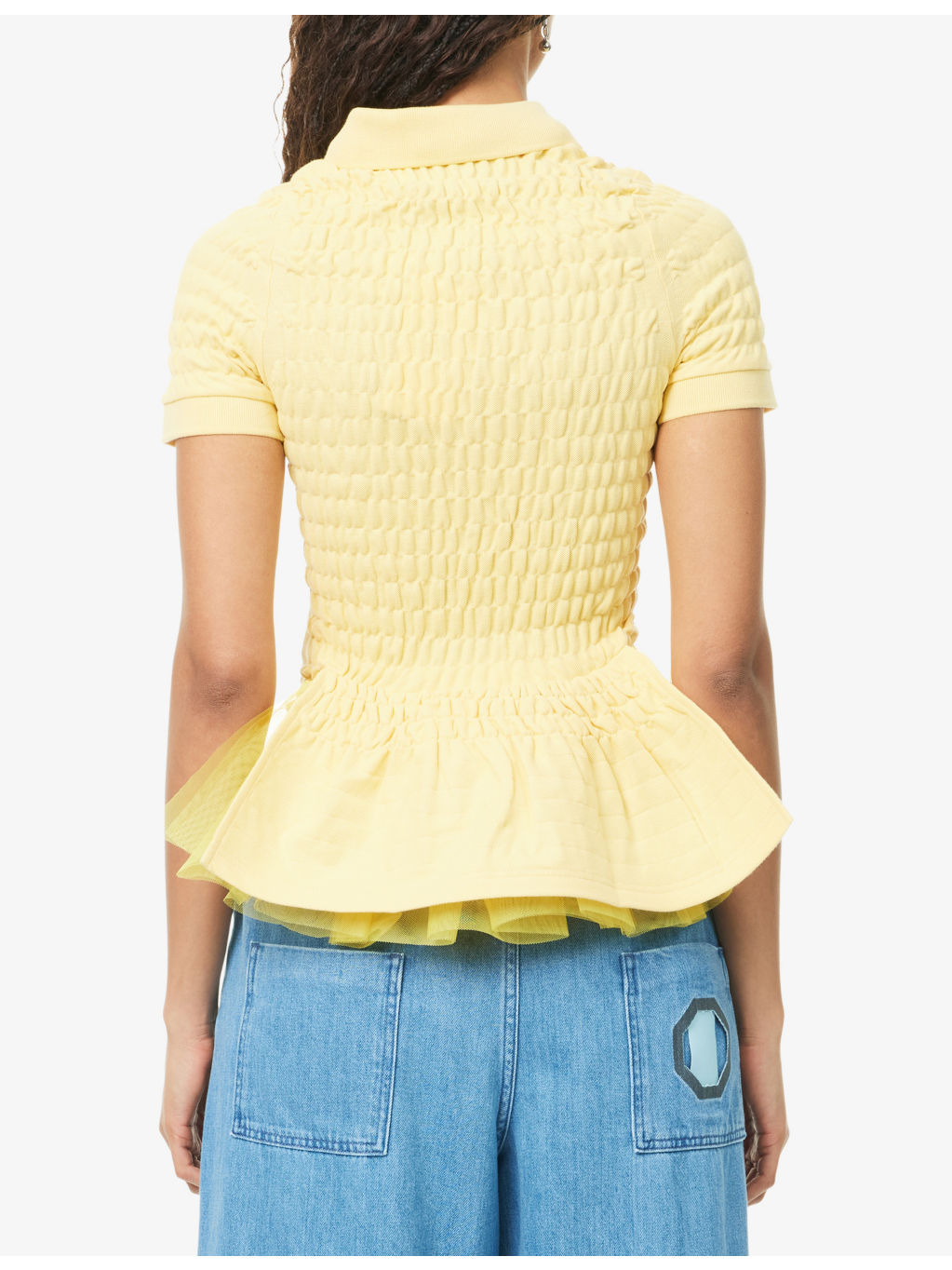 Reconstituted Shirred Cotton-Jersey Polo Shirt - 4