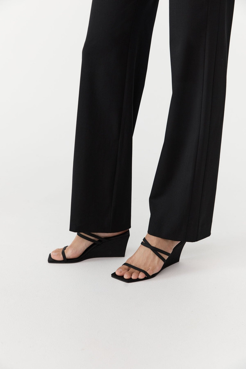 ST. AGNI Cross Strap Wedge - Black outlook