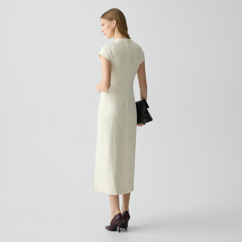 Theory Short-Sleeve Midi Dress in Admiral Crepe outlook