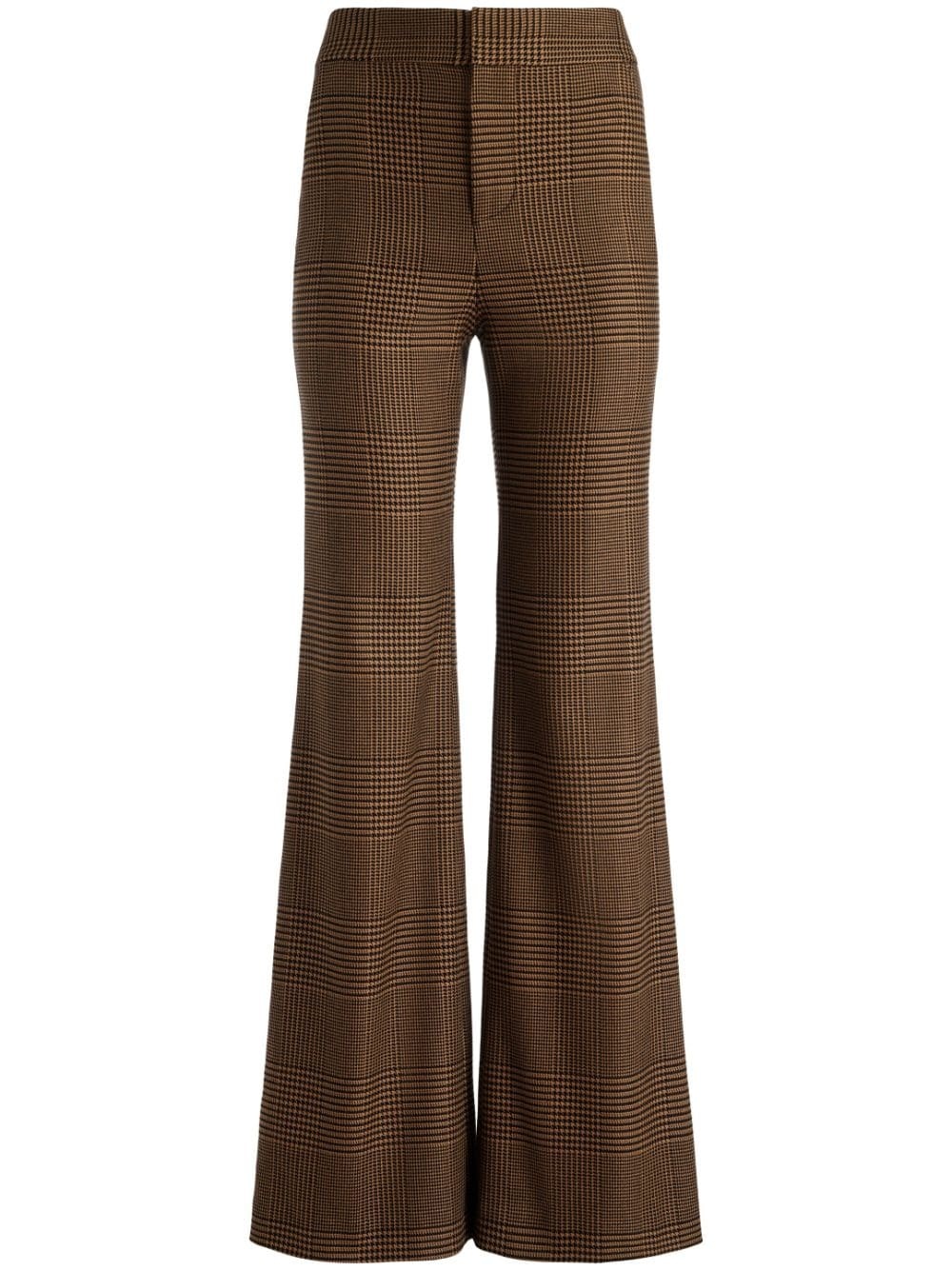 Deanna houndstooth bootcut trousers - 1