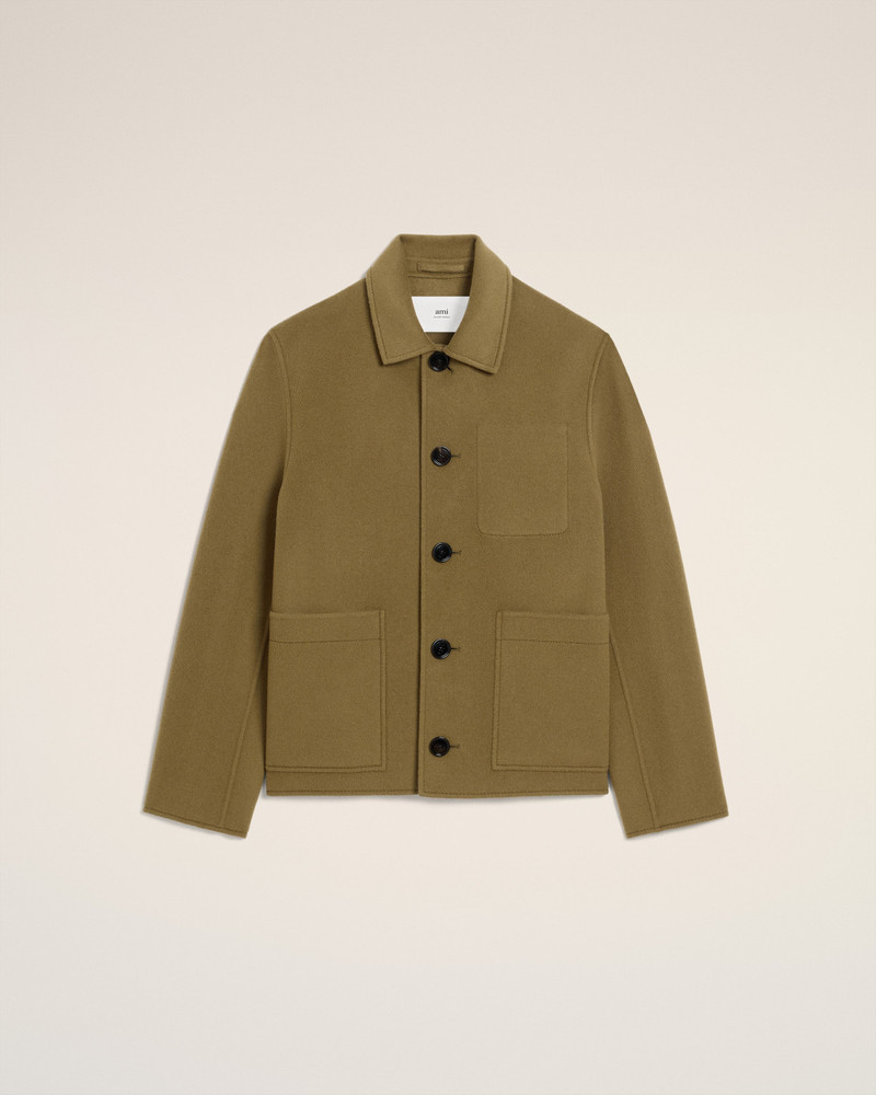 GREEN WOOL BOXY BUTTONED JACKET 1