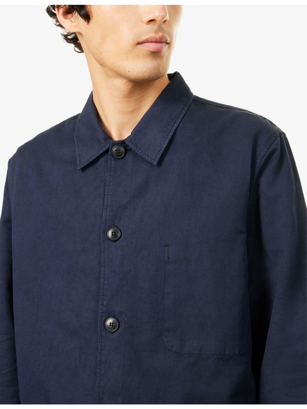Twin-Pocket Pointed-Collar Cotton and Linen-Blend Jacket - 5