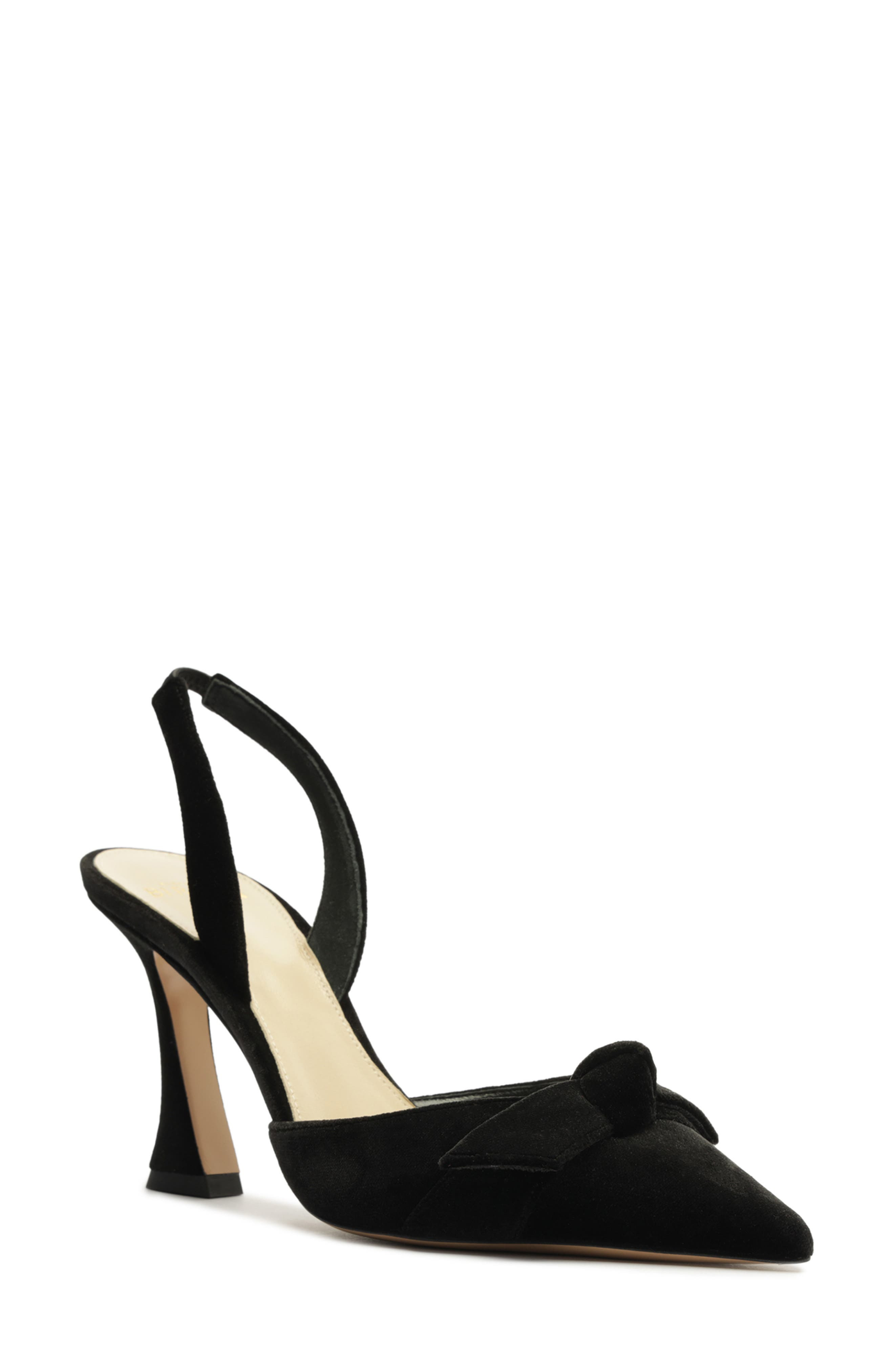 Alexandre Birman Clarita Bow Pointed Toe Slingback Sandal in Black at Nordstrom - 1