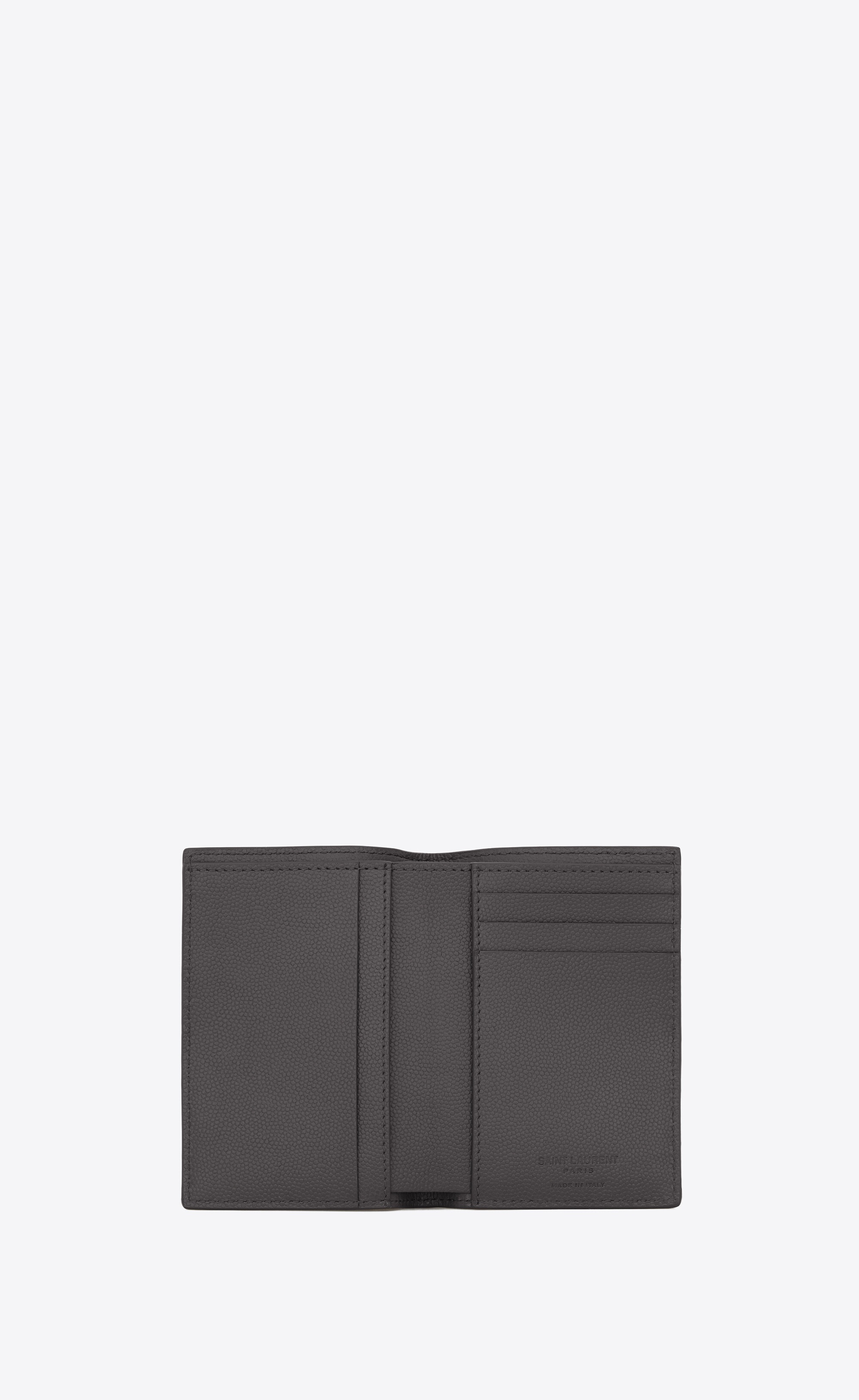 saint laurent credit card wallet in grain de poudre-embossed leather - 4