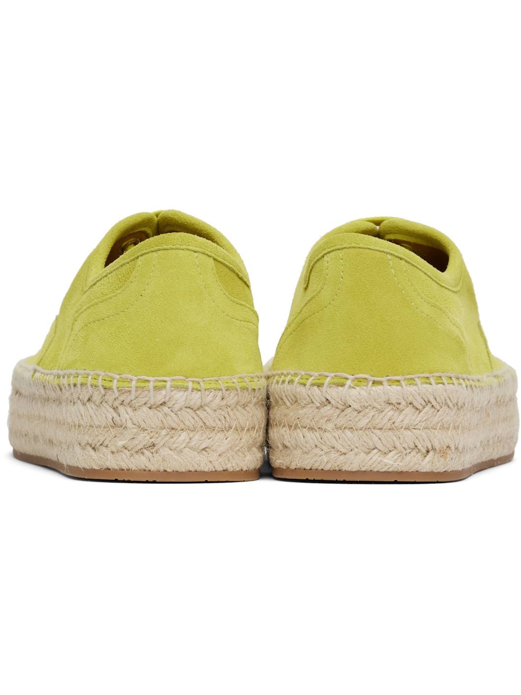 Yellow Suede Lace-Front Platform Espadrilles - 2