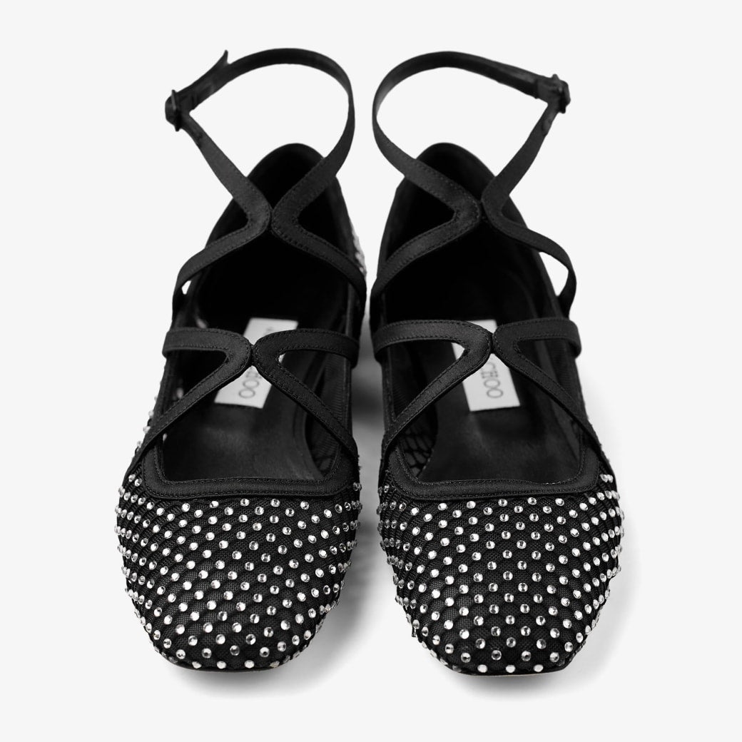 Jimmy Choo Astoria Satin Crystal Flats - 3