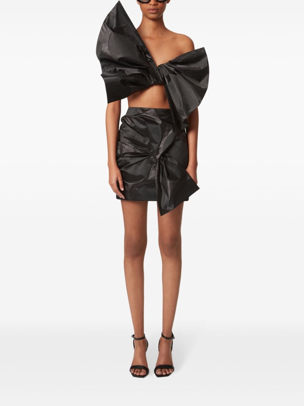 oversize bow-detail mini skirt - 2