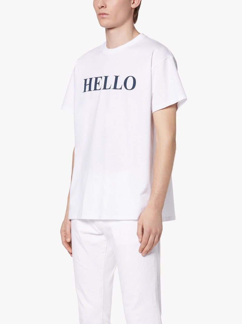 HELLO X GOODBYE WHITE COTTON T-SHIRT 3