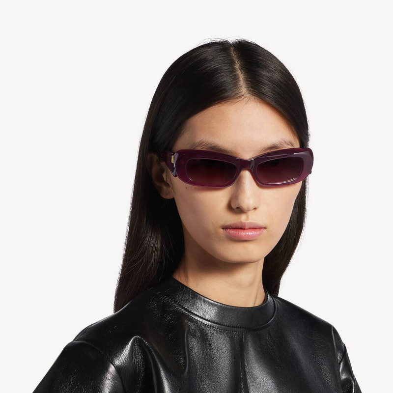 Women's Diva Rectangle Sunglasses in Dark Burgundy 6
