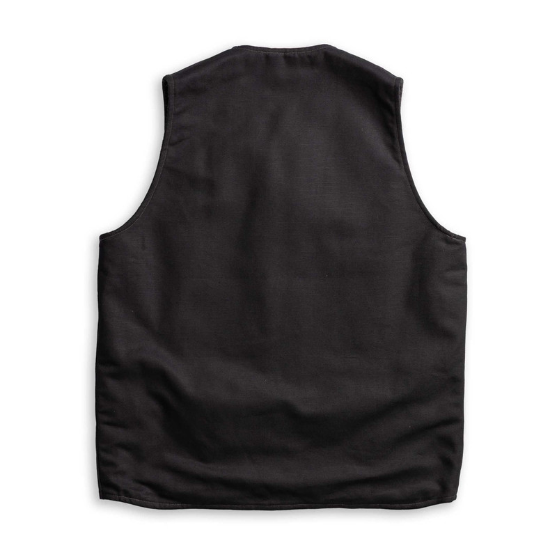 The Real McCoys The Real McCoy's Buco Cotton Canvas Riding Vest Black outlook