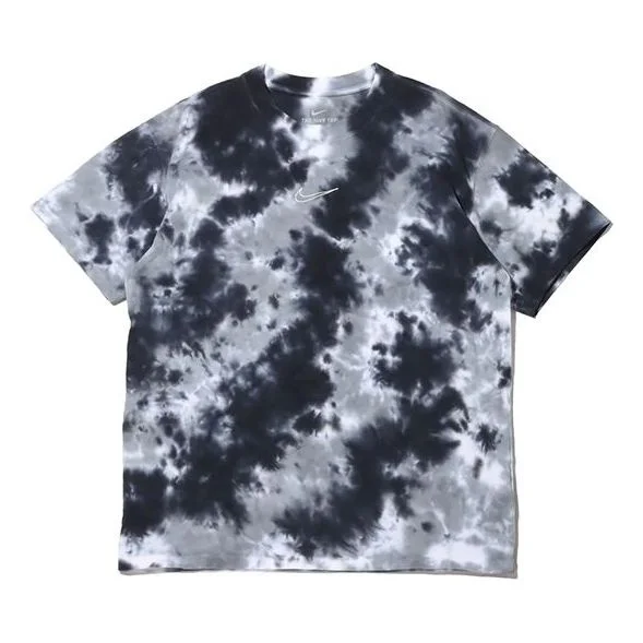 Nike Sportswear Sports Loose Tie Dye Printing Round Neck Short Sleeve Gray DB6150-101 - 1