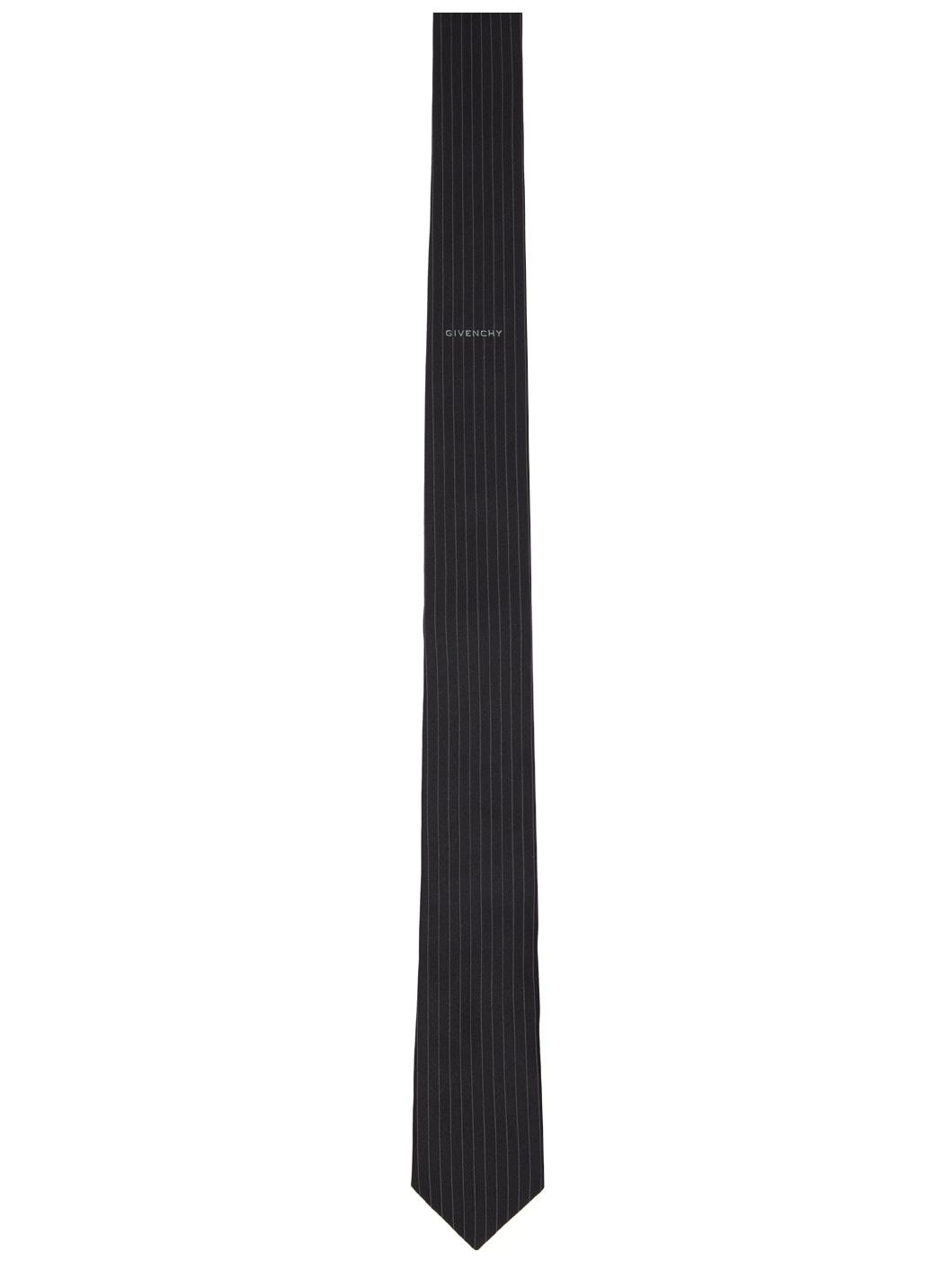 Black Micro Stripe & Logo Tie - 1