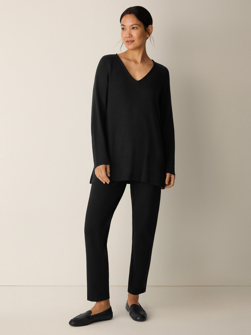 EILEEN FISHER Peruvian Cotton Blend V-Neck Top outlook