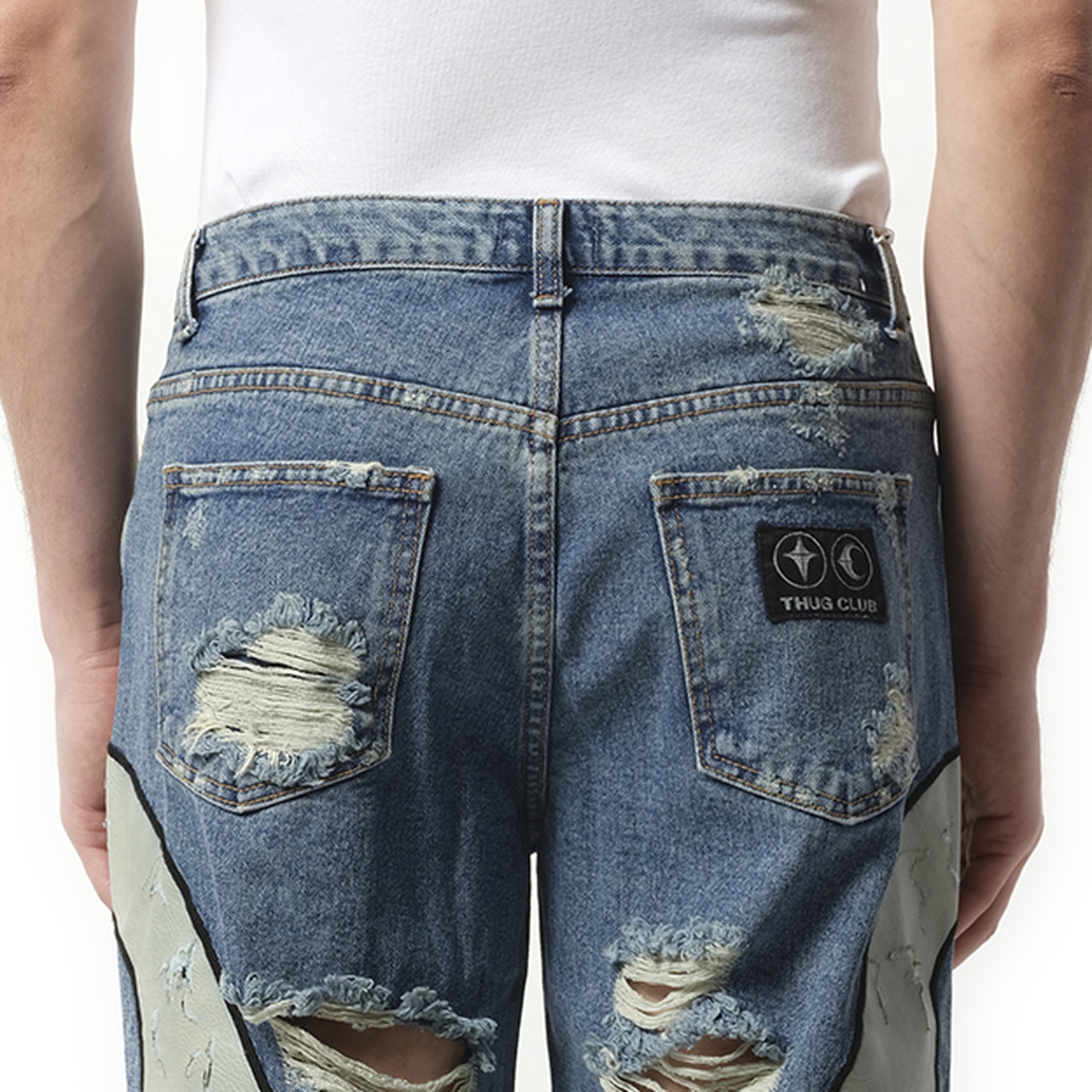 TC Leather Washing Denim Pants War Ver in Blue - 2