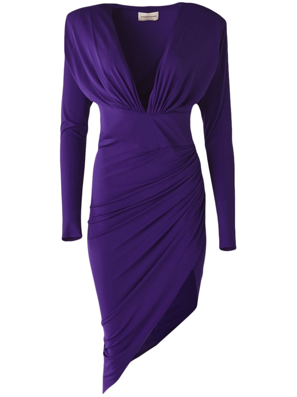 V-neck draped-design dress - 1