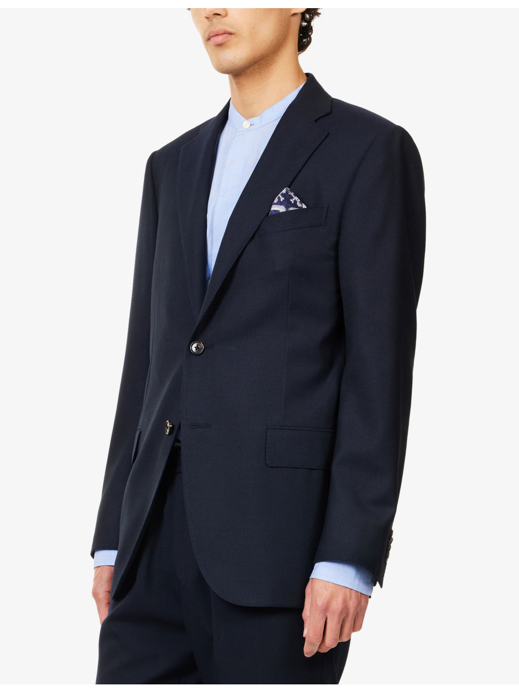 Notched-Collar Long-Sleeved Wool Jacket - 3