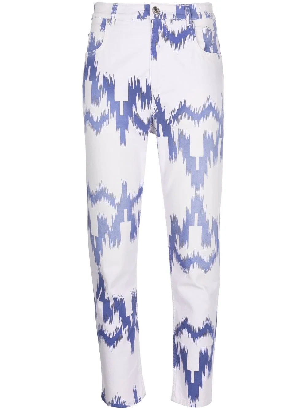 patterned cropped jeans - 1