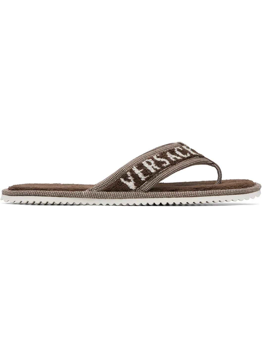 Brown Cotton-Terry Flip-Flops - 1