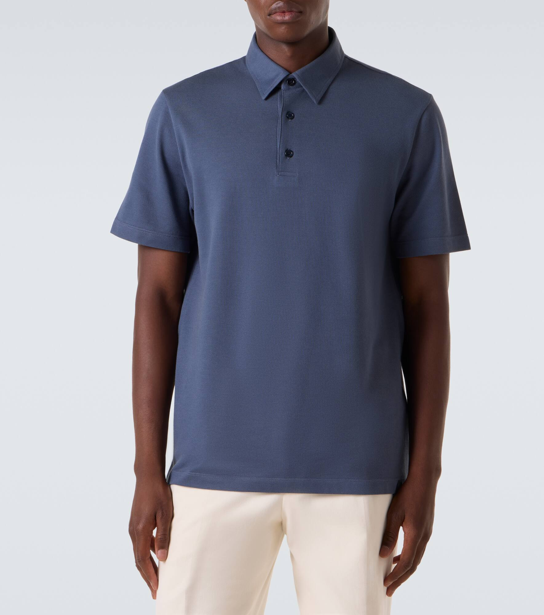 Cotton piqué polo shirt - 3