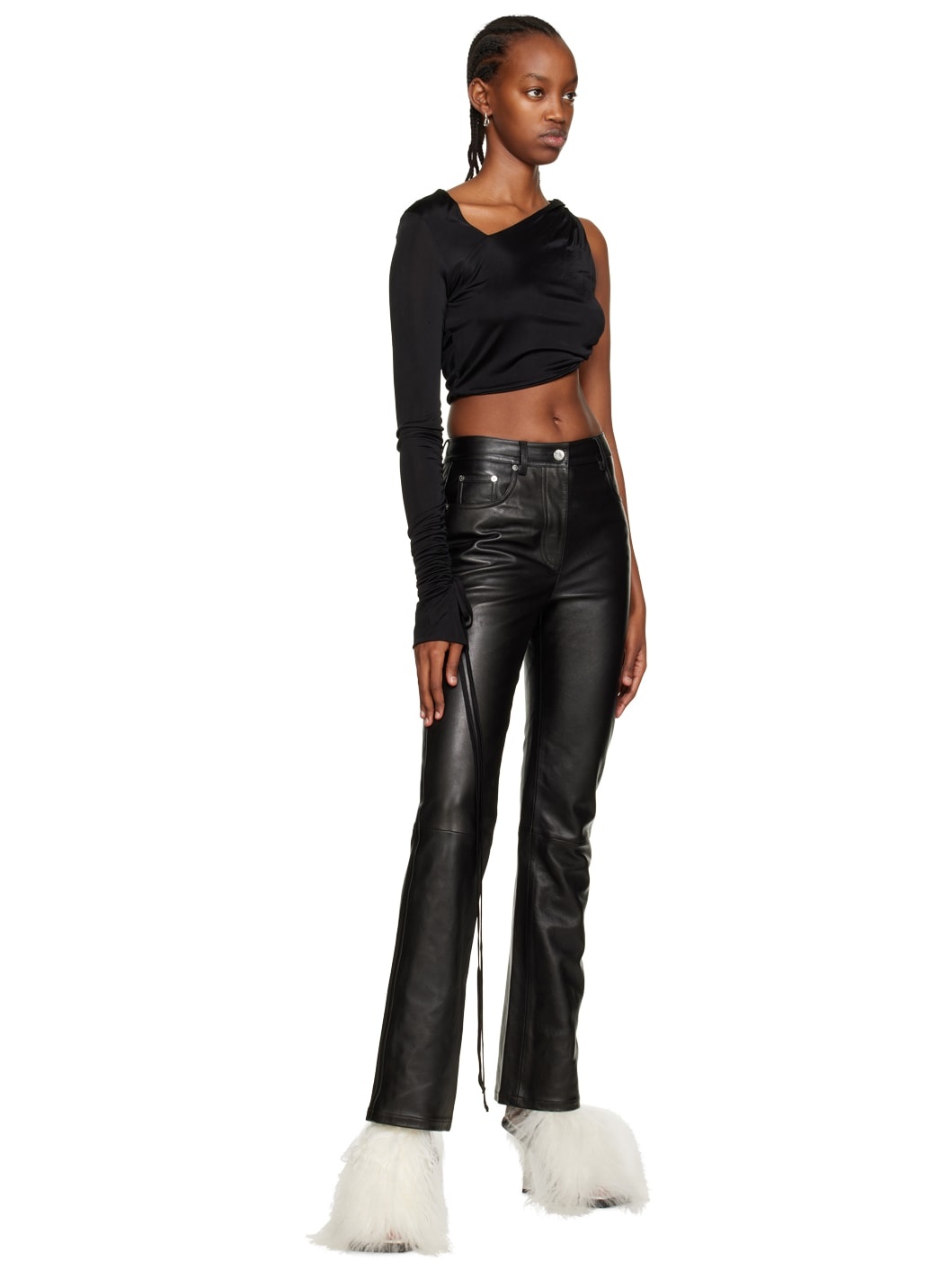 Black Single-Shoulder Blouse - 4