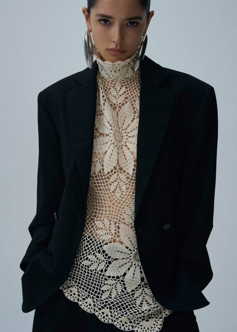 MAGDA BUTRYM Wool hourglass blazer in black outlook