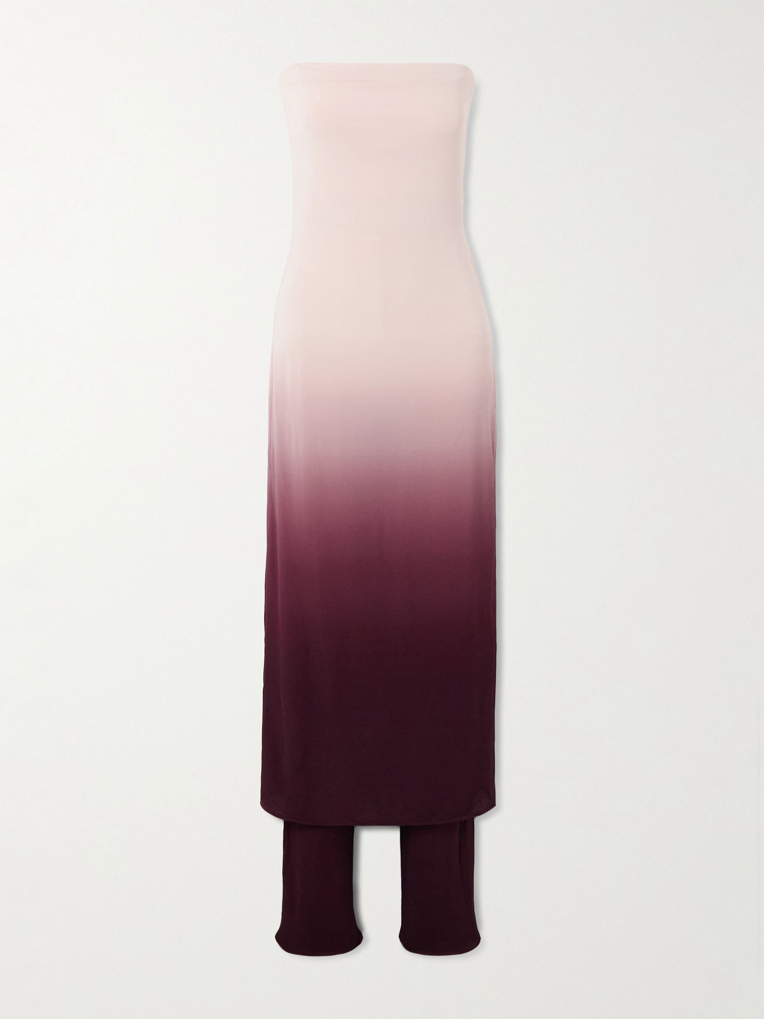 Strapless layered dégradé jersey jumpsuit Pink - 1