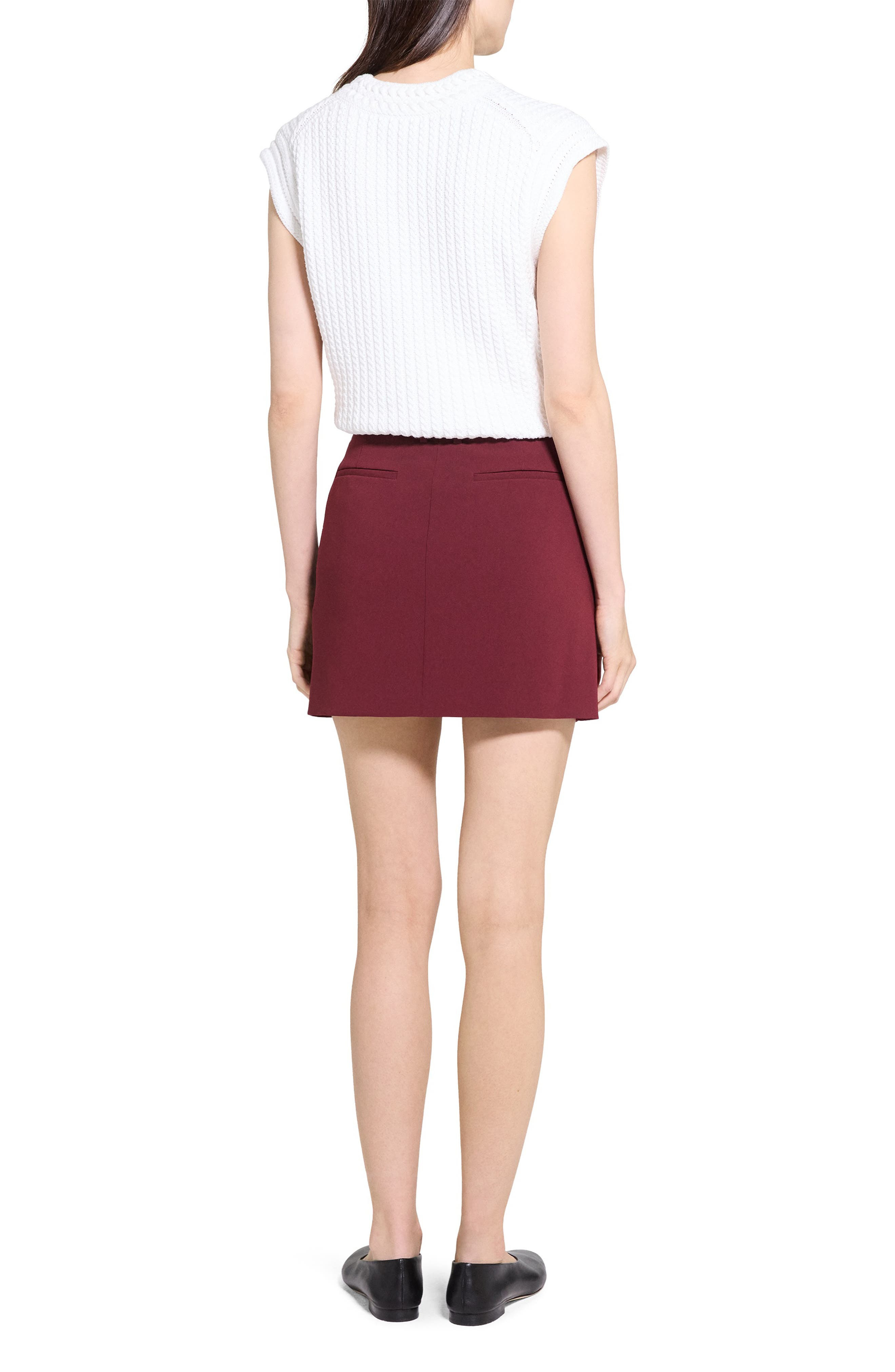 Theory Crepe Miniskirt in Grenache at Nordstrom - 9