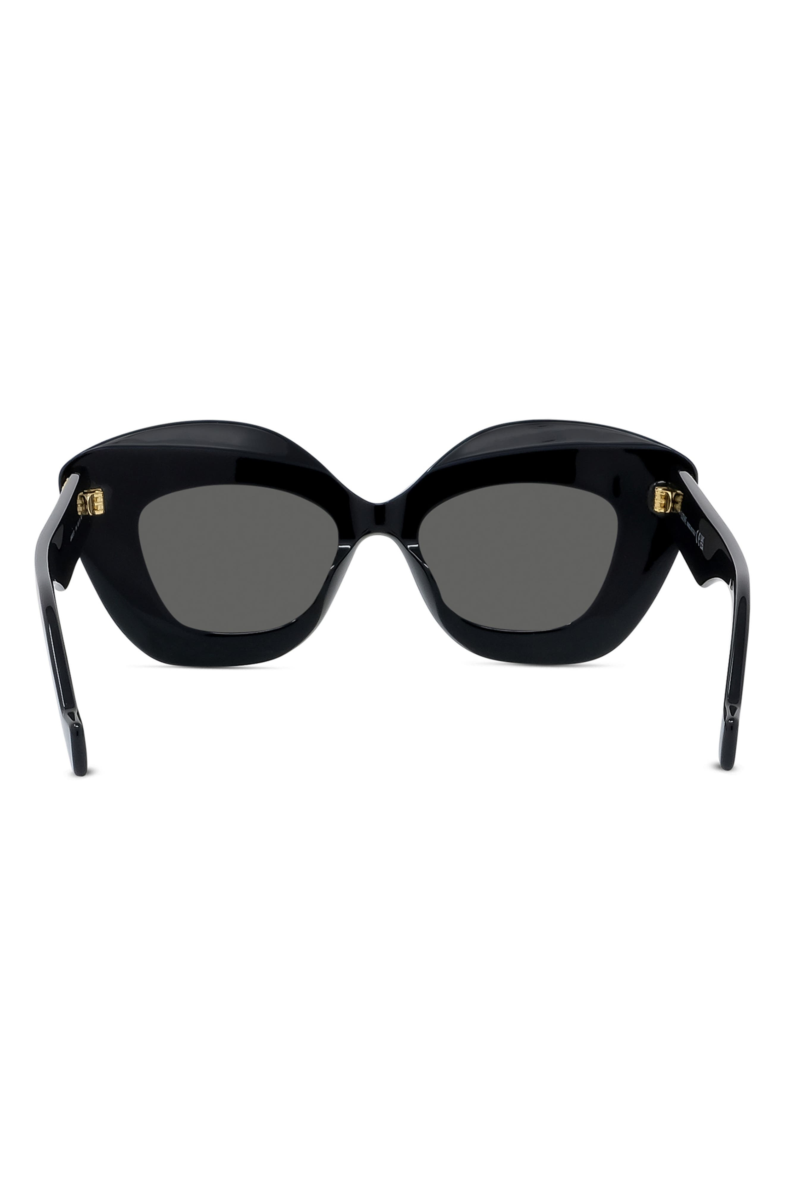 Loewe Anagram 48mm Small Cat Eye Sunglasses in Black /Smoke at Nordstrom - 7
