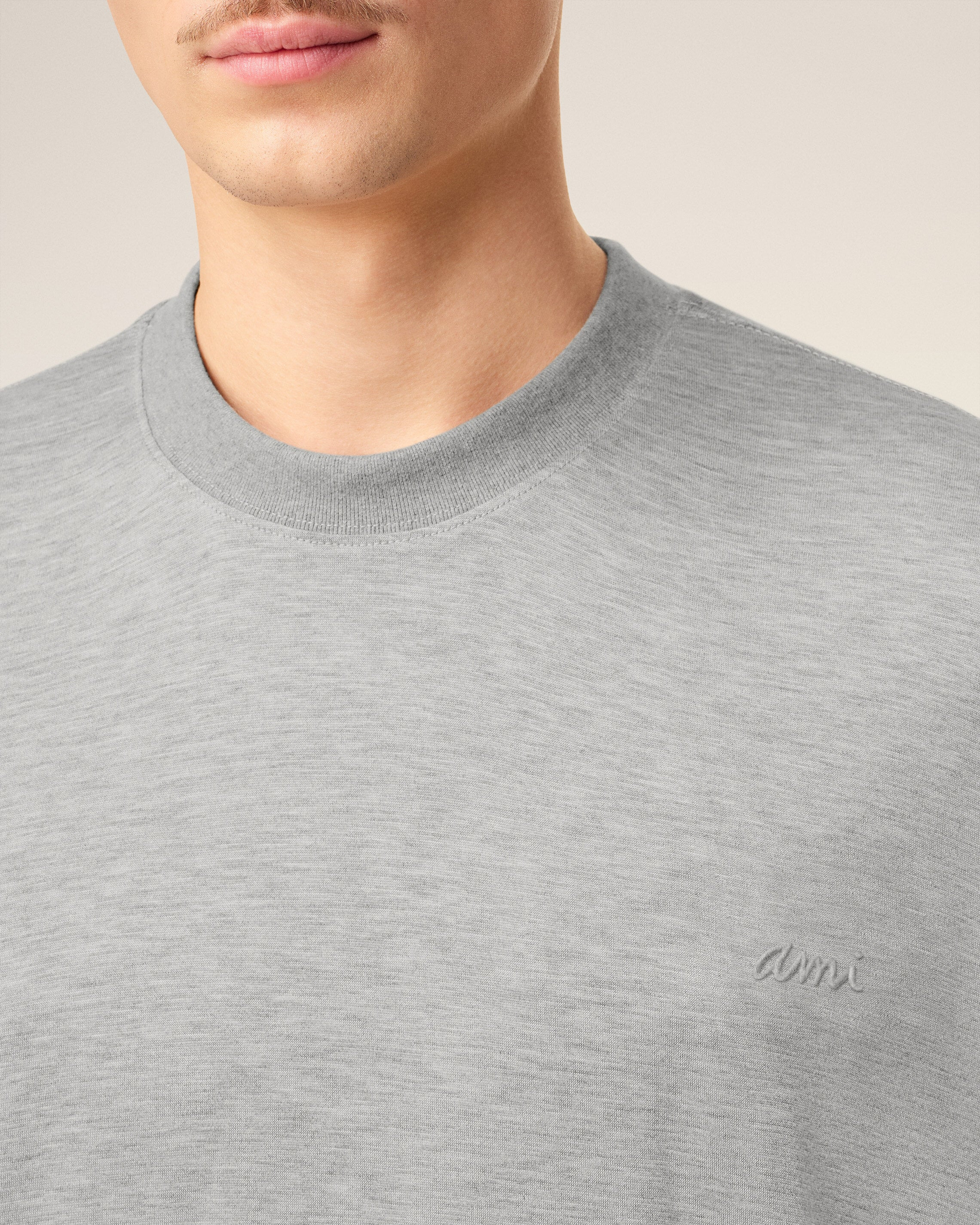 GREY COTTON SHORT SLEEVES T-SHIRT - 4
