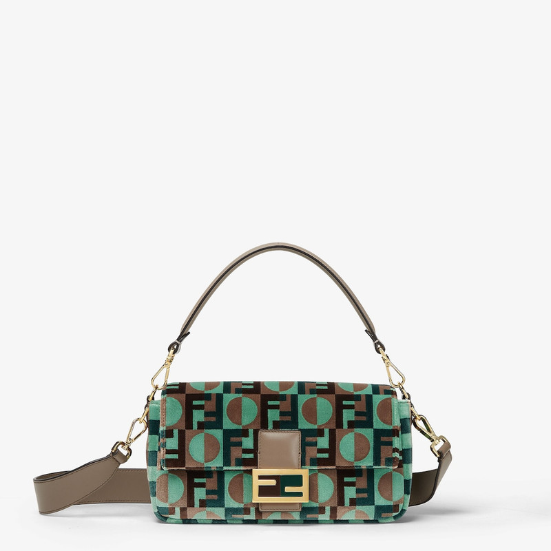 Baguette® Multicolor Fendi Dots tapestry-effect fabric bag 1