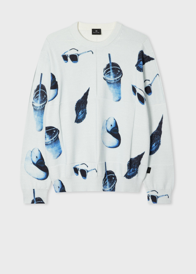 Light Blue 'Sunbleached Snaps' Print Sweater 1