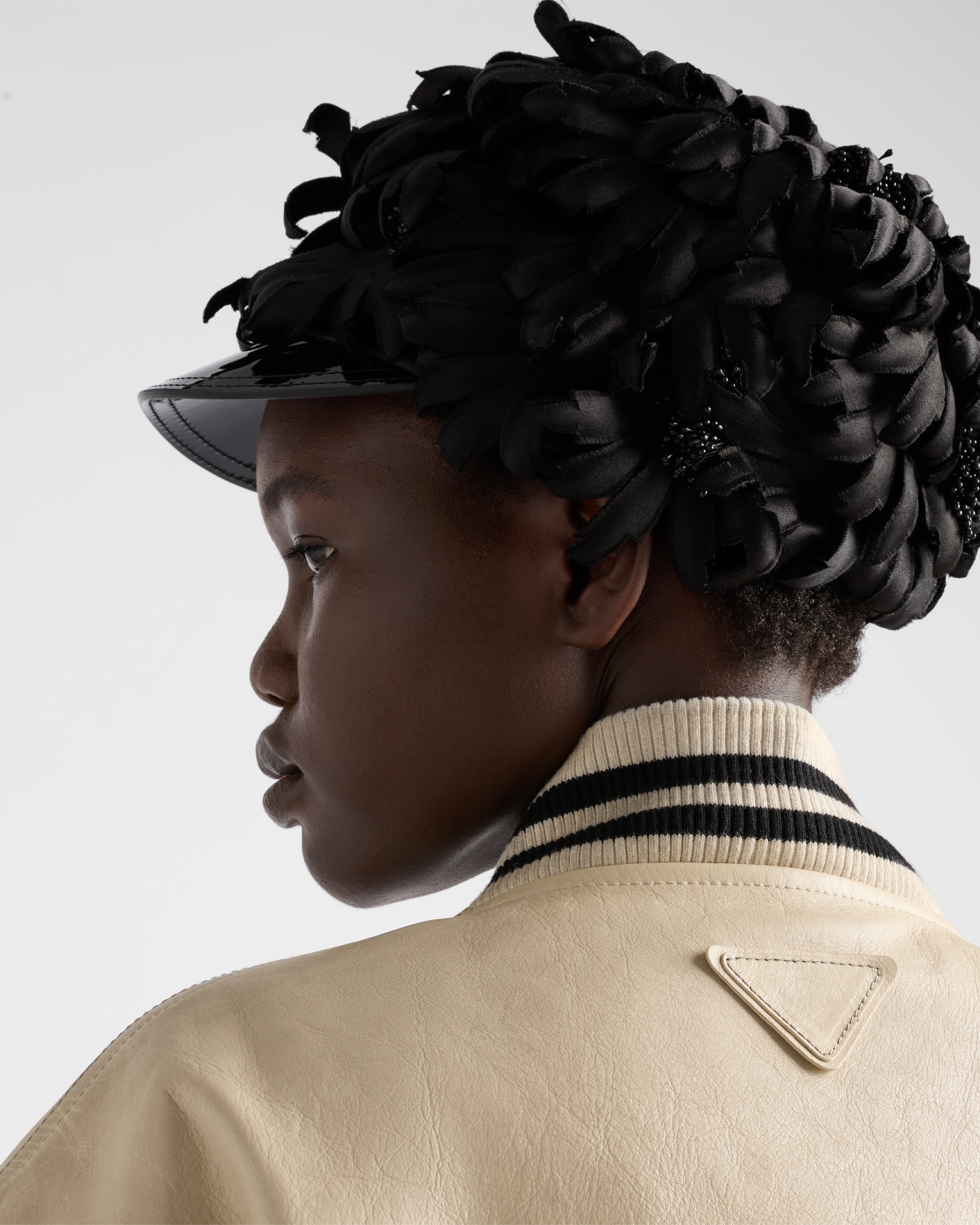 Leather bomber jacket with patch - 6