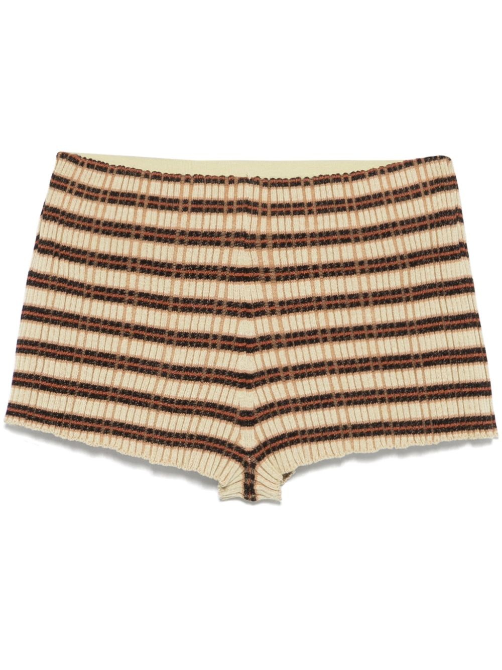 ribbed-knit shorts - 1