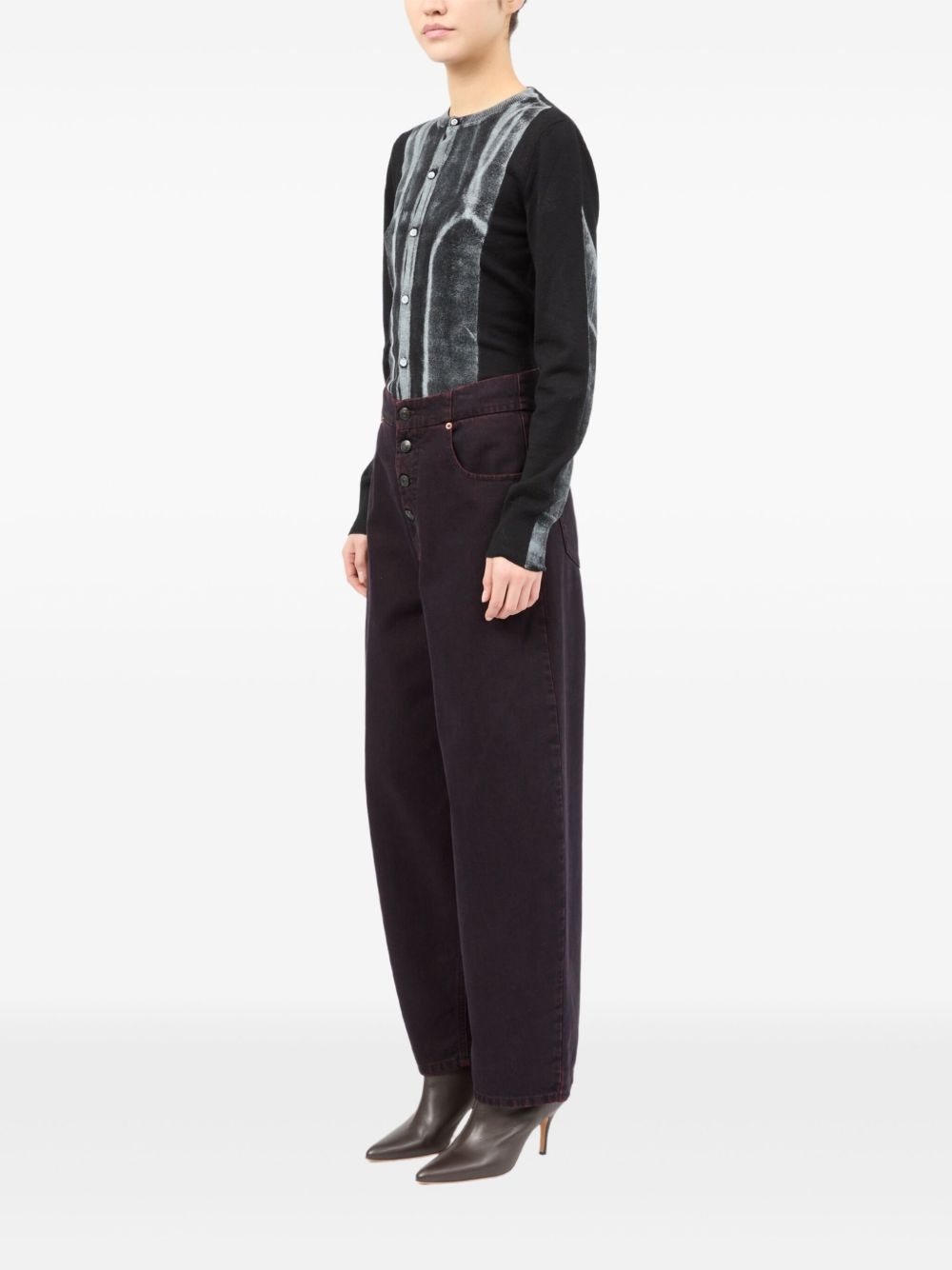 high-waisted button-fly jeans - 4