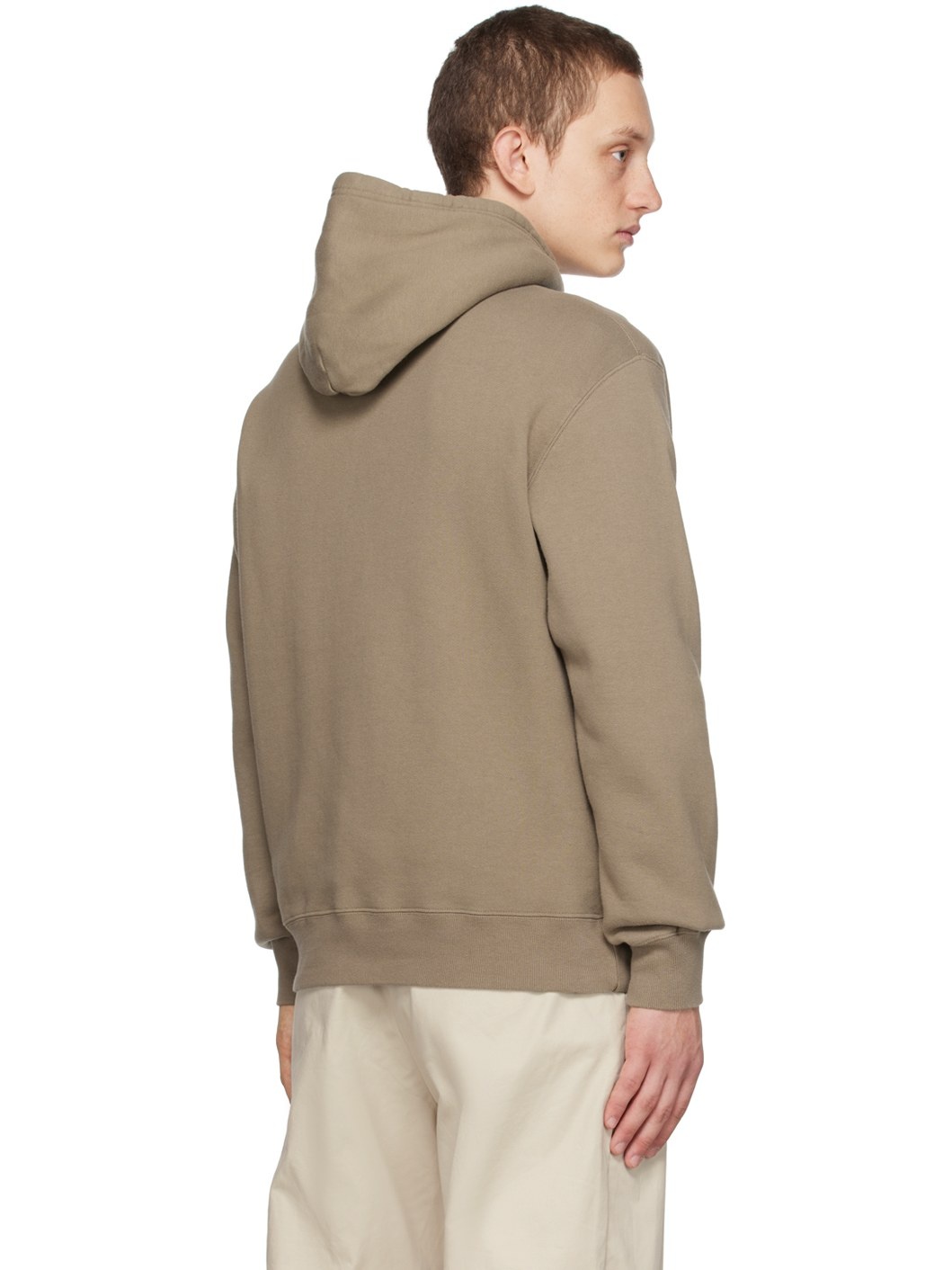 Taupe Drawstring Hoodie - 3