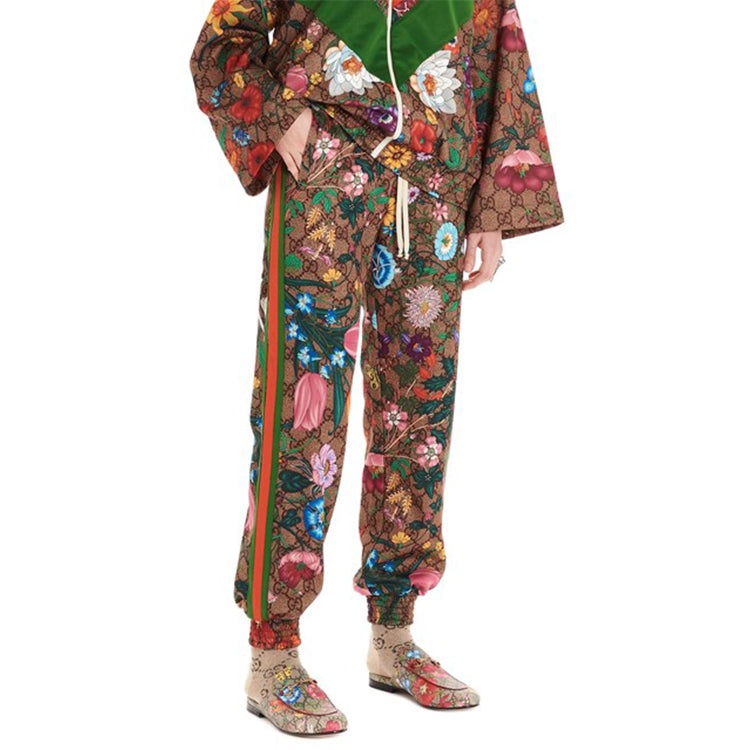 (WMNS) Gucci Flora GG Supreme Pattern Track Pants 605437-XJB9I-2103 - 5