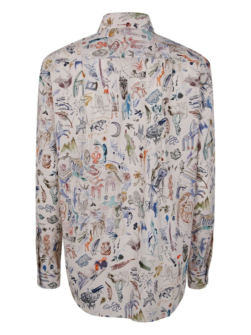 Paul Smith Little Beasts-print cotton shirt outlook