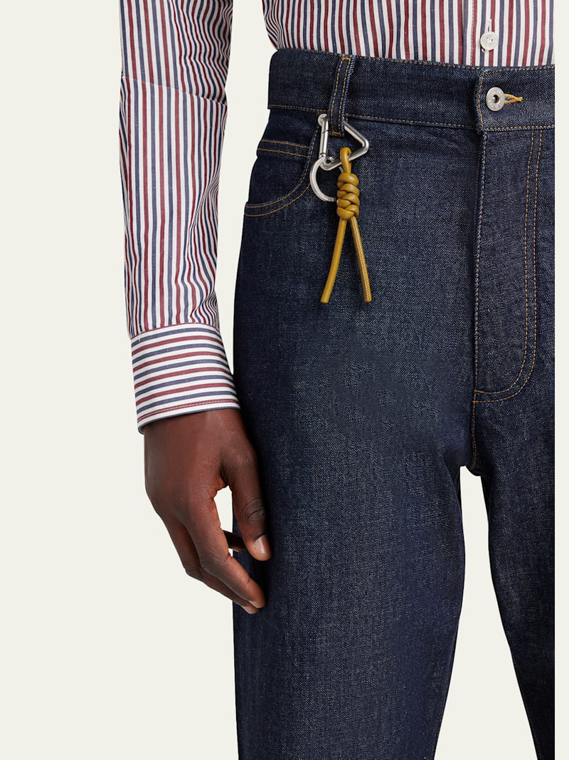 Bottega Veneta Men's Triangle Knot Key Ring in Napa Leather outlook