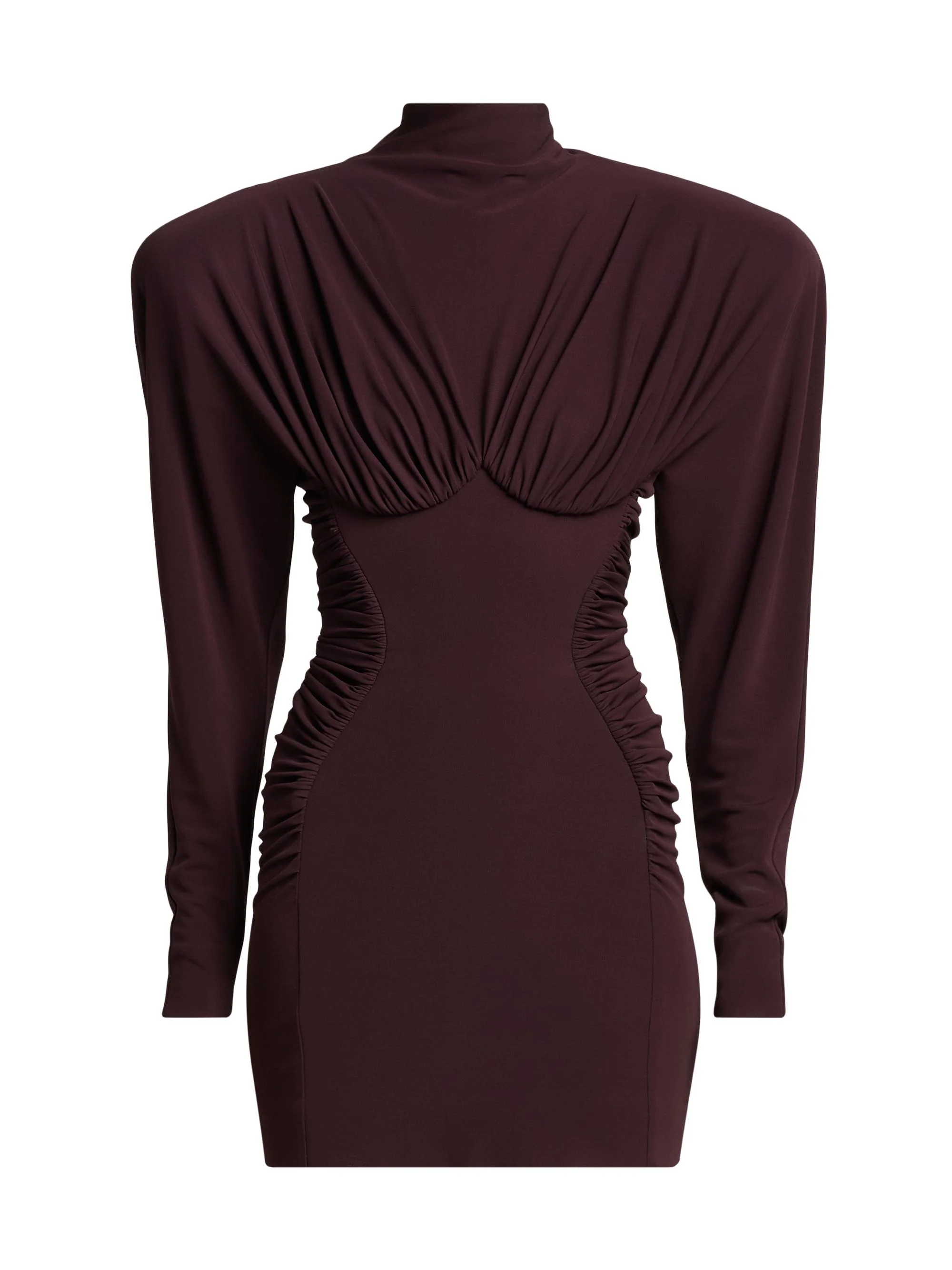Women's Draped Dolman Minidress - Chocolate - 1