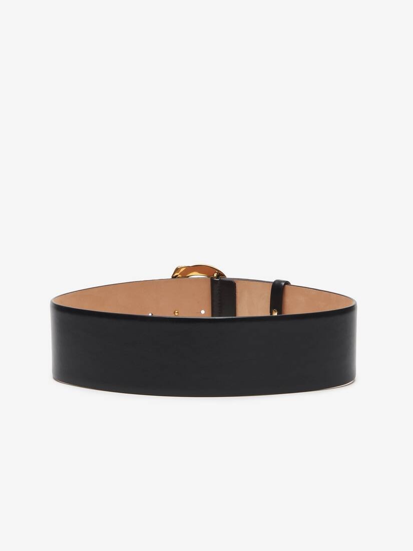 Women's Snake Waist Belt in Black - 3