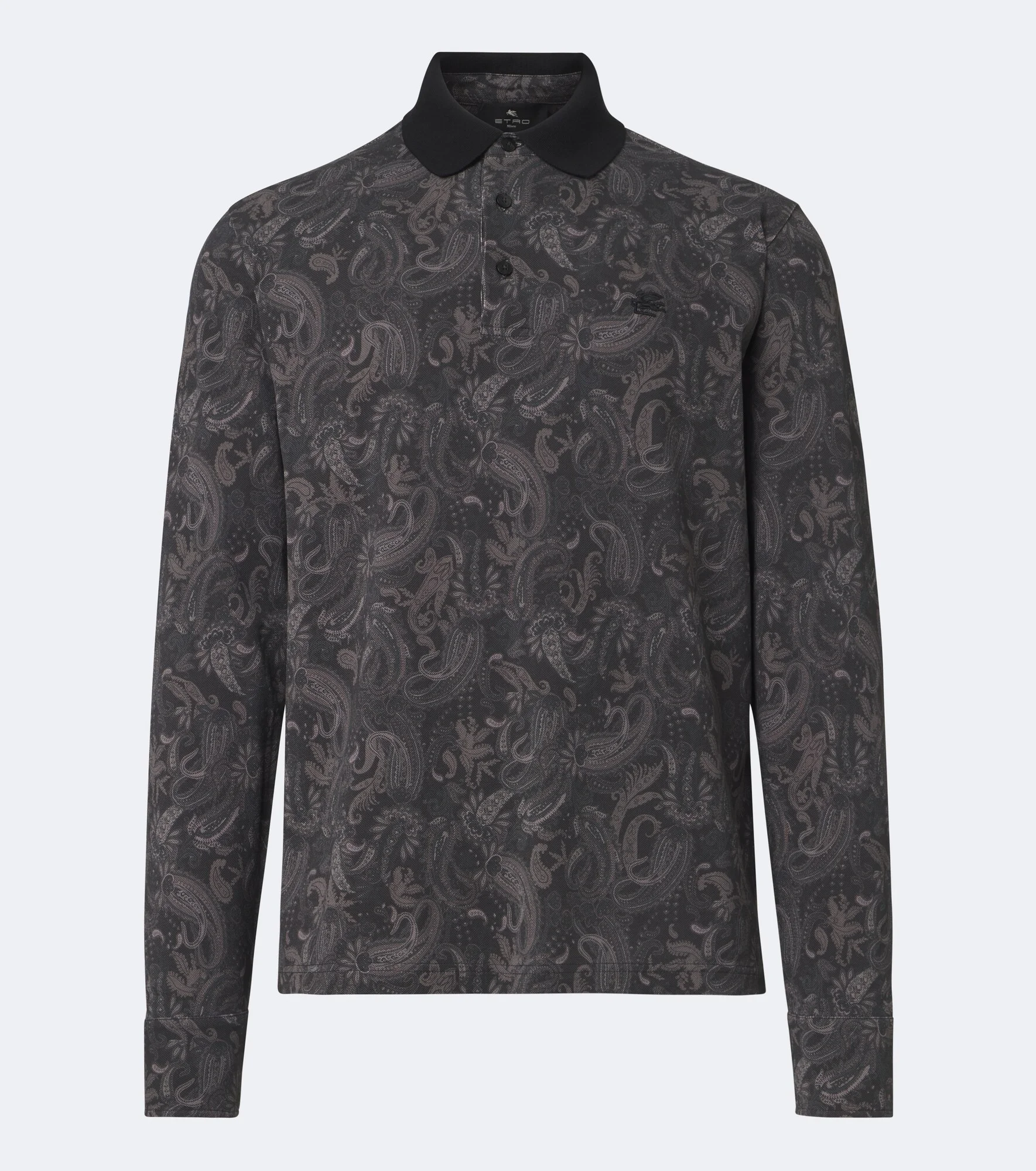 Printed cotton piqué polo shirt - 1