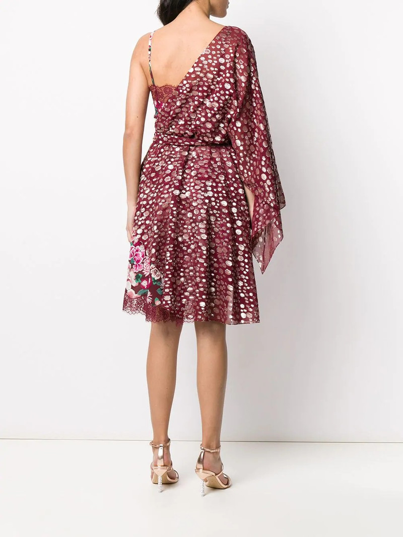 one shoulder metallic-embellished dress 4