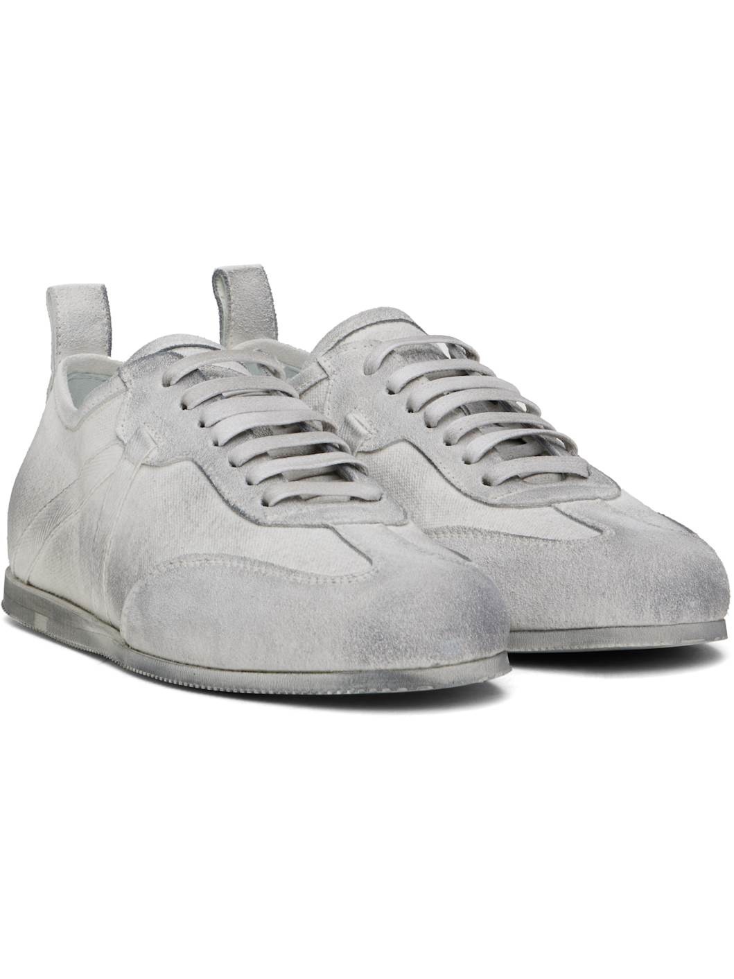 White & Gray Siru Low-Top Boxing Sneakers - 4